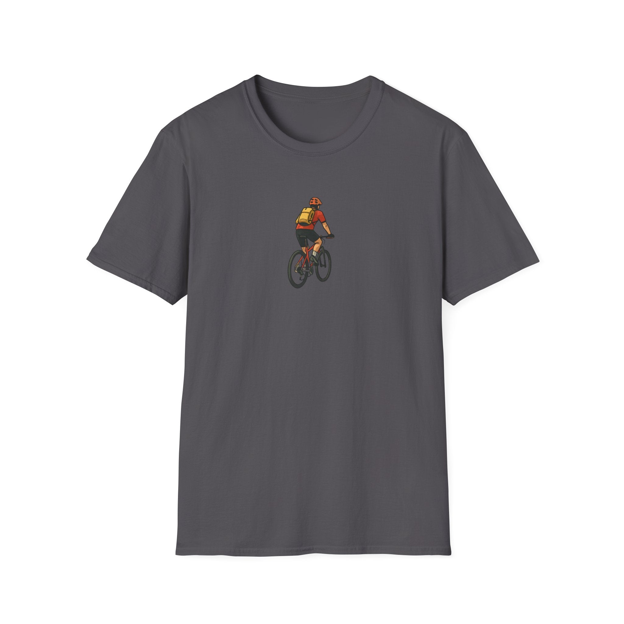 Cyclist with Backpack T-Shirt