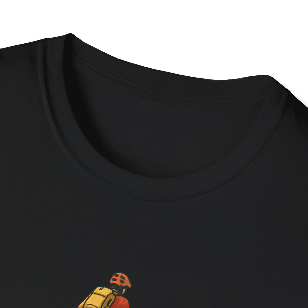 Cyclist with Backpack T-Shirt