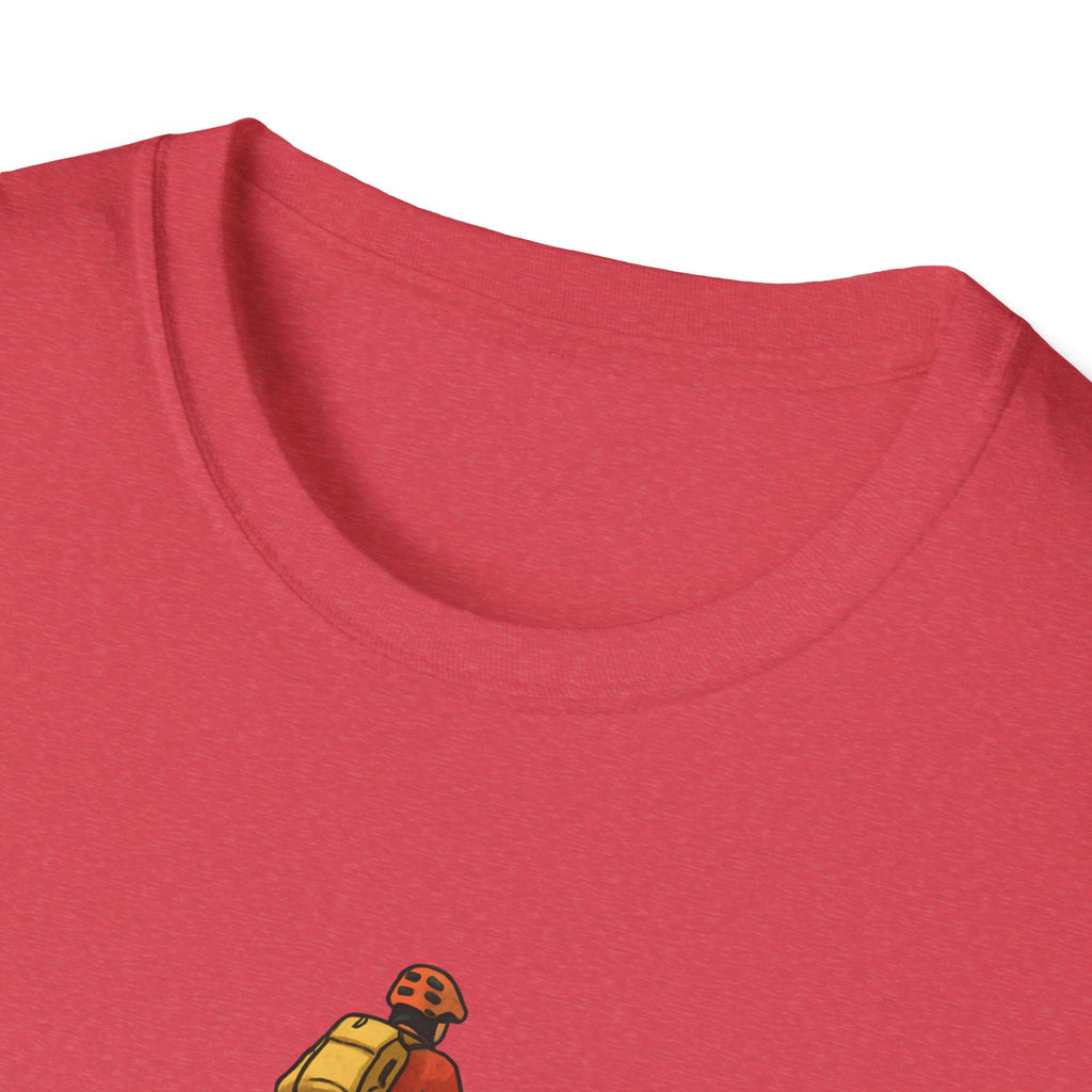 Cyclist with Backpack T-Shirt