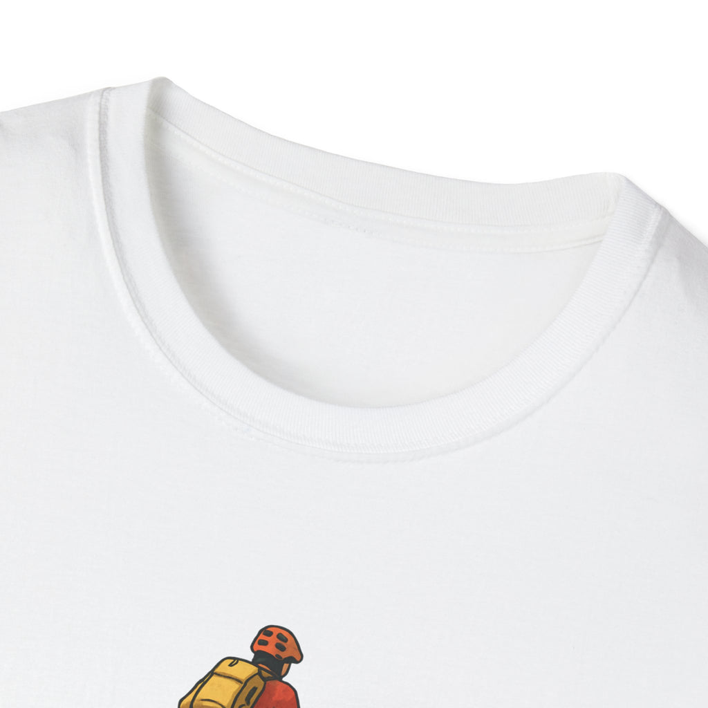 Cyclist with Backpack T-Shirt