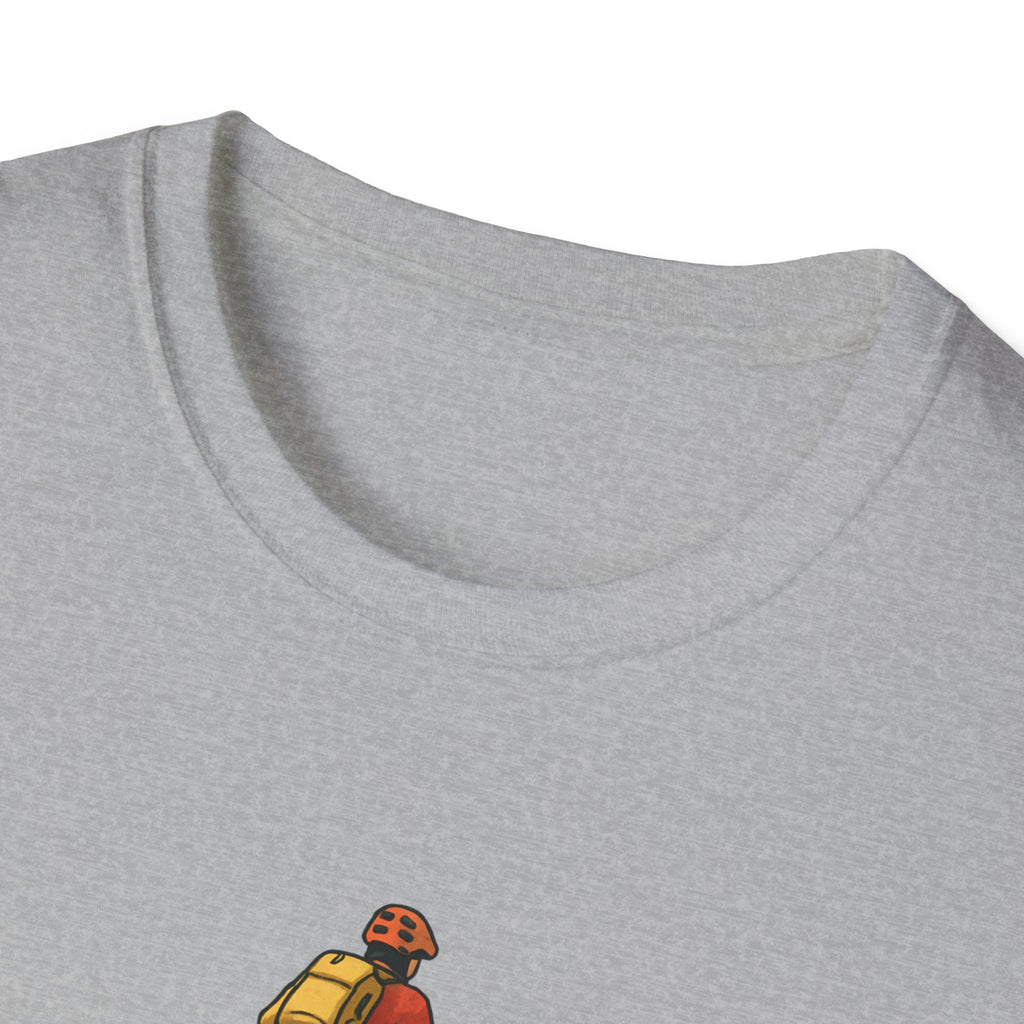 Cyclist with Backpack T-Shirt